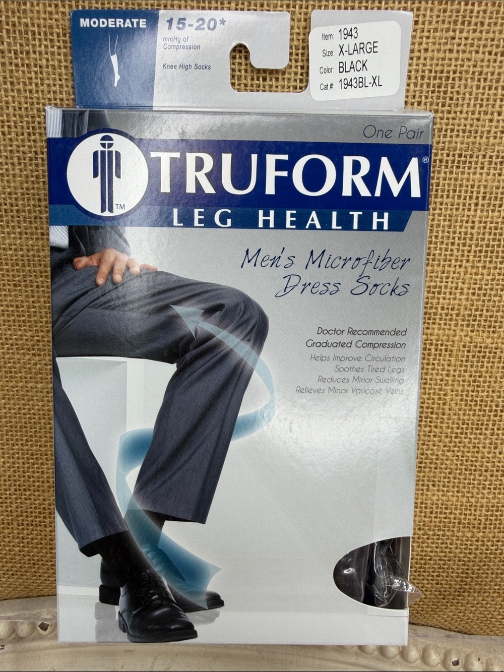 TRUFORM Men's Microfiber Dress Socks - Black
